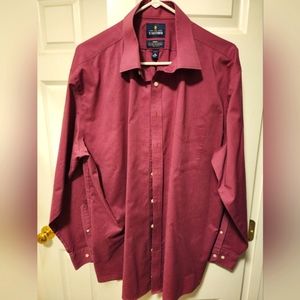Stafford men's long sleeve purple dress shirt 17.5x34/35